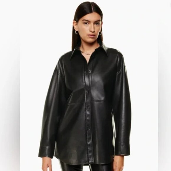 Aritizia Babaton | Pelli Vegan Leather Shacket XS - Picture 3 of 9